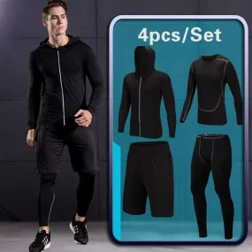 4 Pcs Outdoor Jogging Sport Men Suits Male Tracksuit Outdoors Suit Men's Gym Sportswear Running Track Suits Casual Sportswear