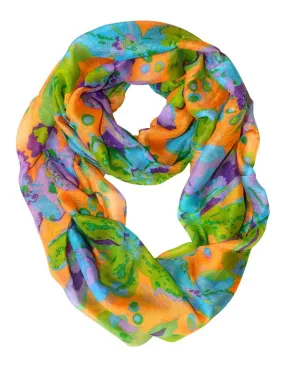 Abstract Colorful Tropical Hibiscus Flower Infinity Loop Scarf Orange