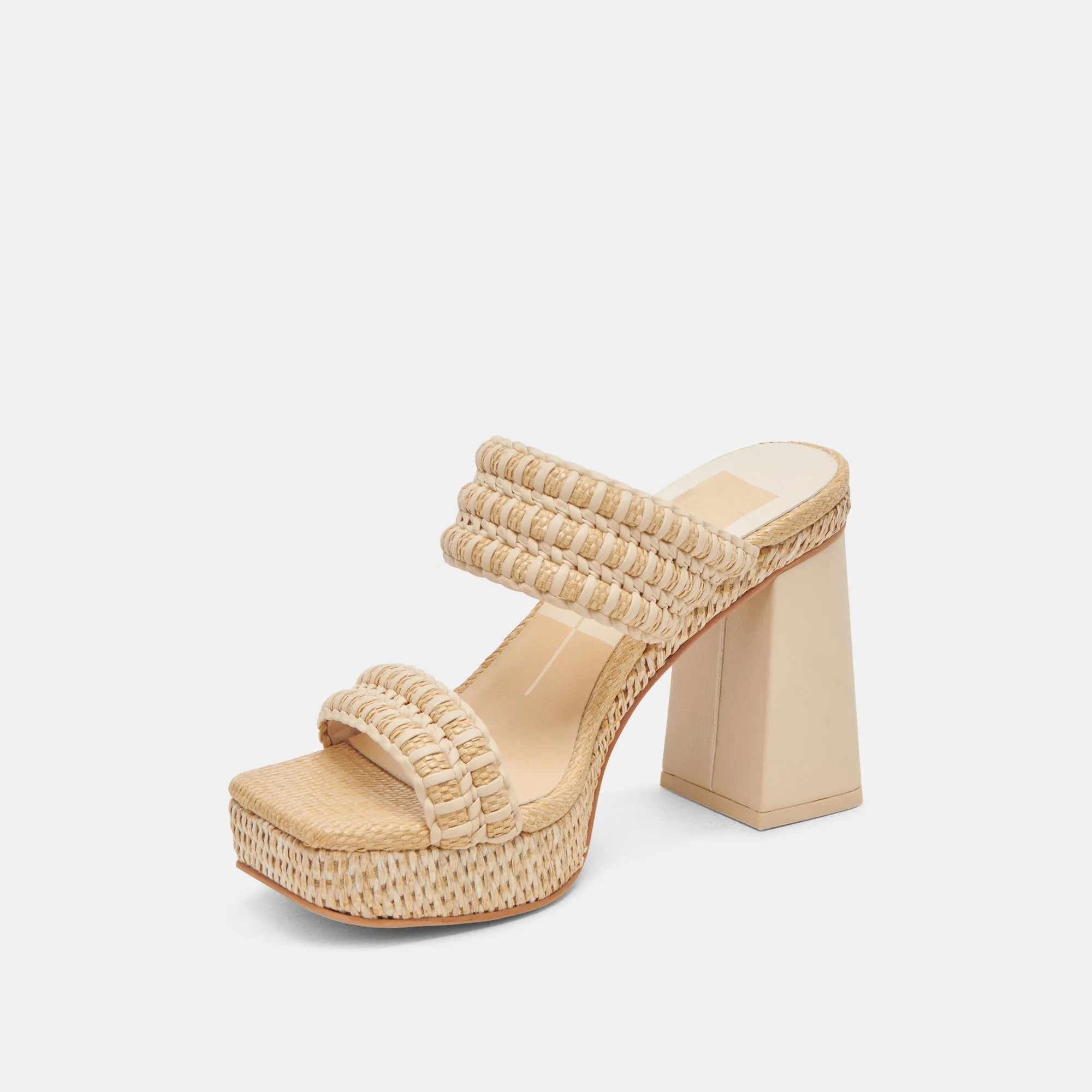 ALFRED HEELS LT NATURAL RAFFIA