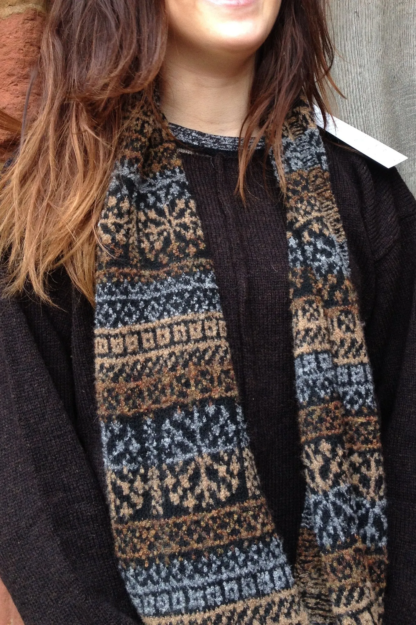 Annie Glue Brown Fair Isle Snood