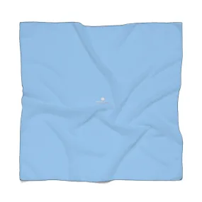 Baby Blue Poly Scarf, Solid Color Lightweight Unisex Fashion Accessories- Made in USA