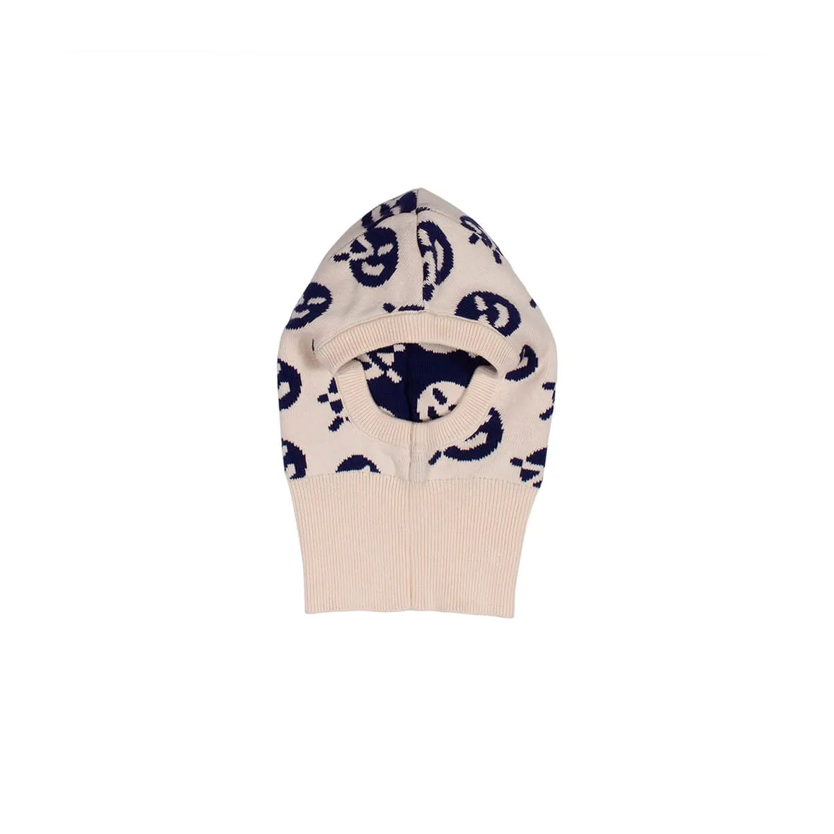 Balaclava in Ecru / Rich Navy Multi by Wynken