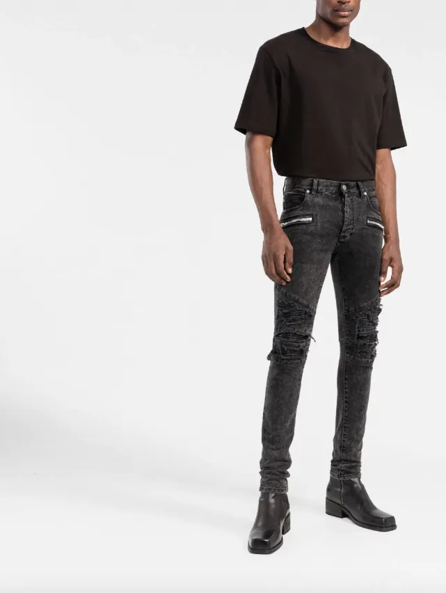 Balmain raw-cut skinny jeans