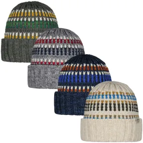 Barts Mens Travvis Jaquard Knitted Cuffed Beanie