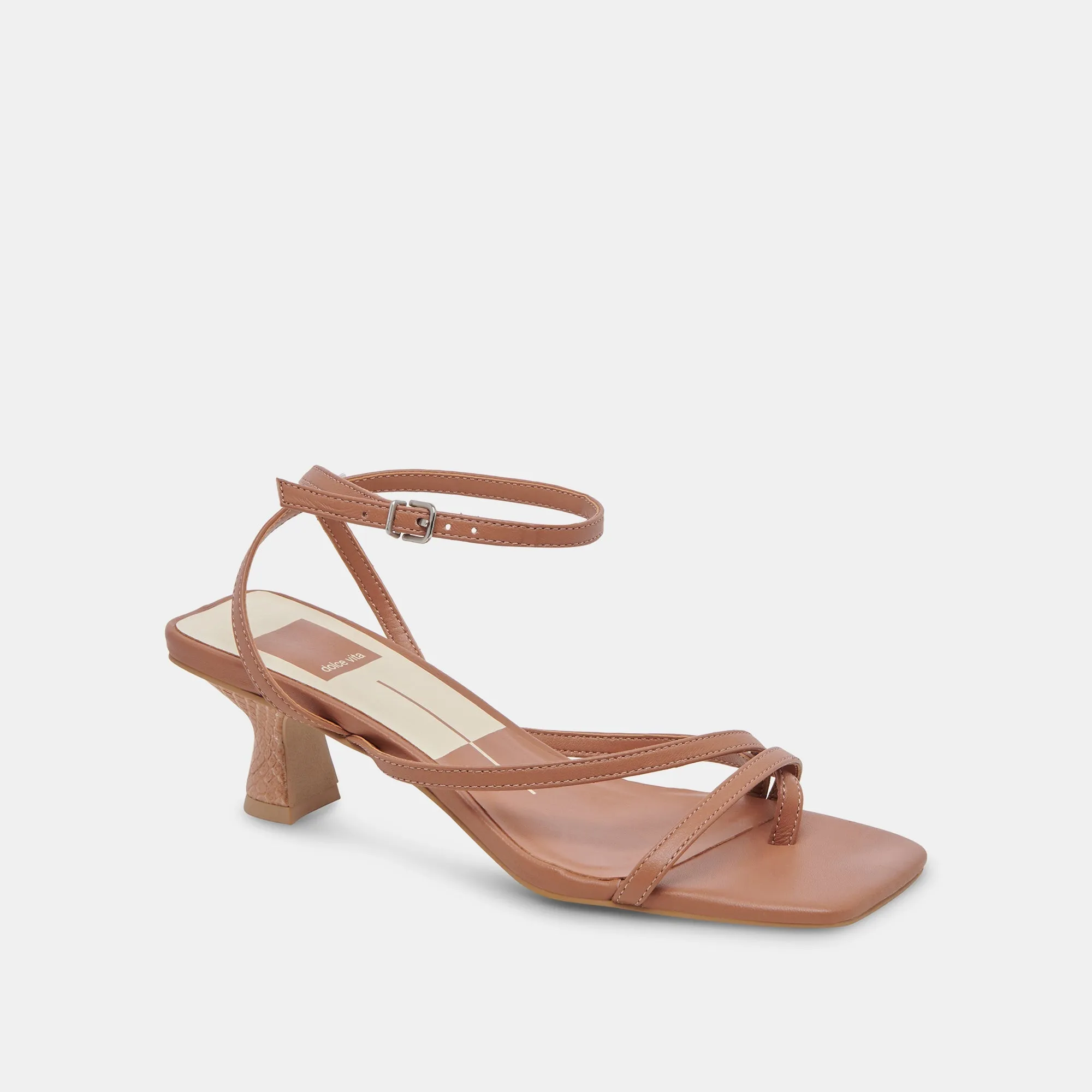 BAYLOR HEELS CARAMEL LEATHER - re:vita