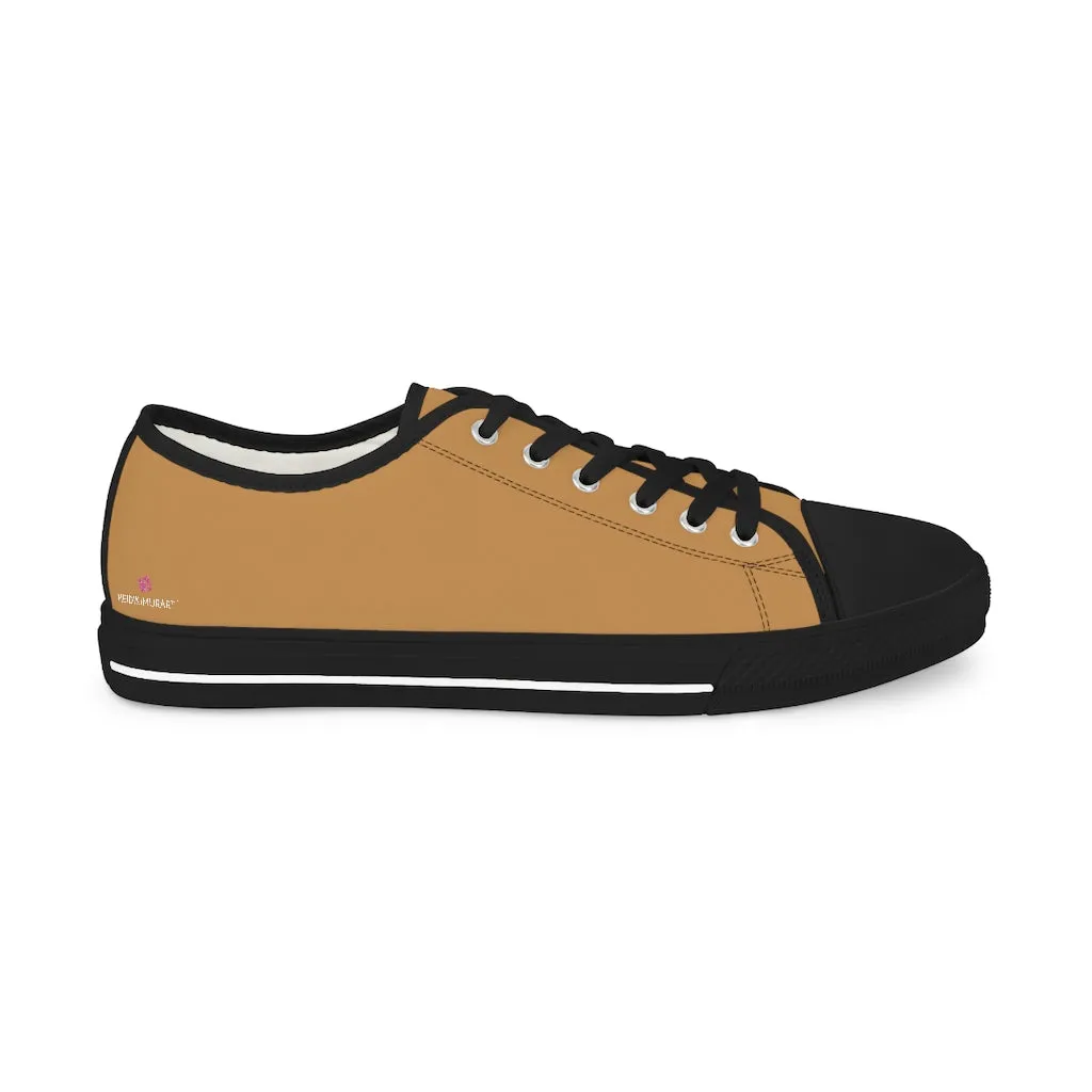 Beige Brown Men's Tennis Shoes, Best Solid Color Modern Best Men's Low Top Sneakers  (US Size: 5-14)