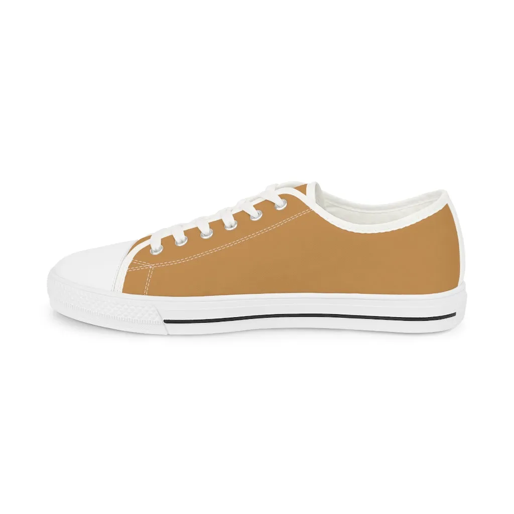 Beige Brown Men's Tennis Shoes, Best Solid Color Modern Best Men's Low Top Sneakers  (US Size: 5-14)