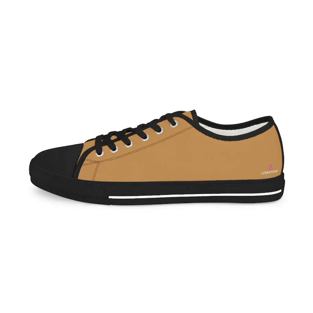 Beige Brown Men's Tennis Shoes, Best Solid Color Modern Best Men's Low Top Sneakers  (US Size: 5-14)