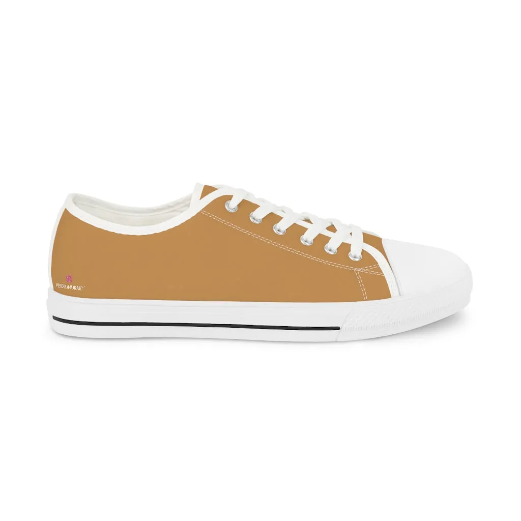 Beige Brown Men's Tennis Shoes, Best Solid Color Modern Best Men's Low Top Sneakers  (US Size: 5-14)