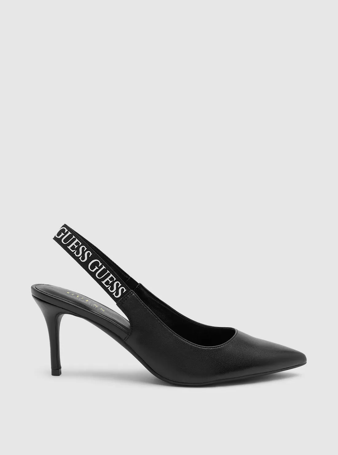 Black Marsey Sling Back Heels