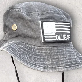 Black Patriotic Dilligaf Bucket Hat