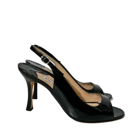 Black Peep Toe Heels 37