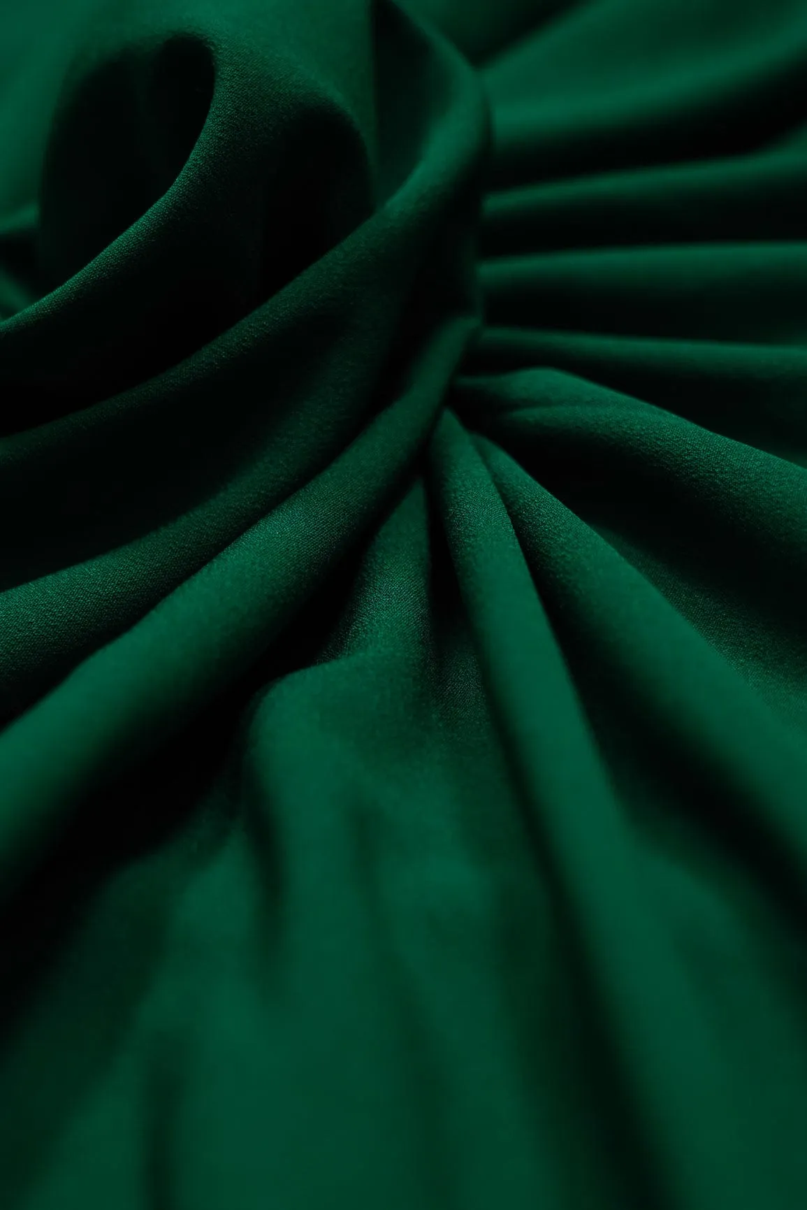 Bottle Green Dyed Crepe Fabric