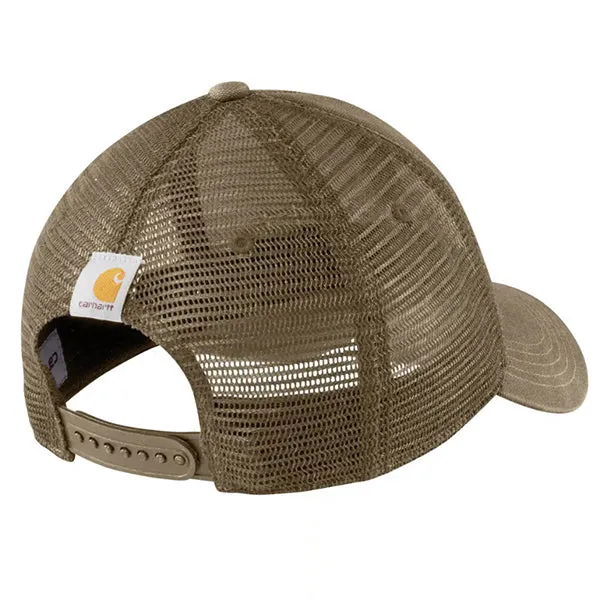 Carhartt Canvas Mesh-Black Logo Cap Light Brown