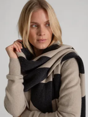 Cashmere scarf "Nobel organic" - black/ginger