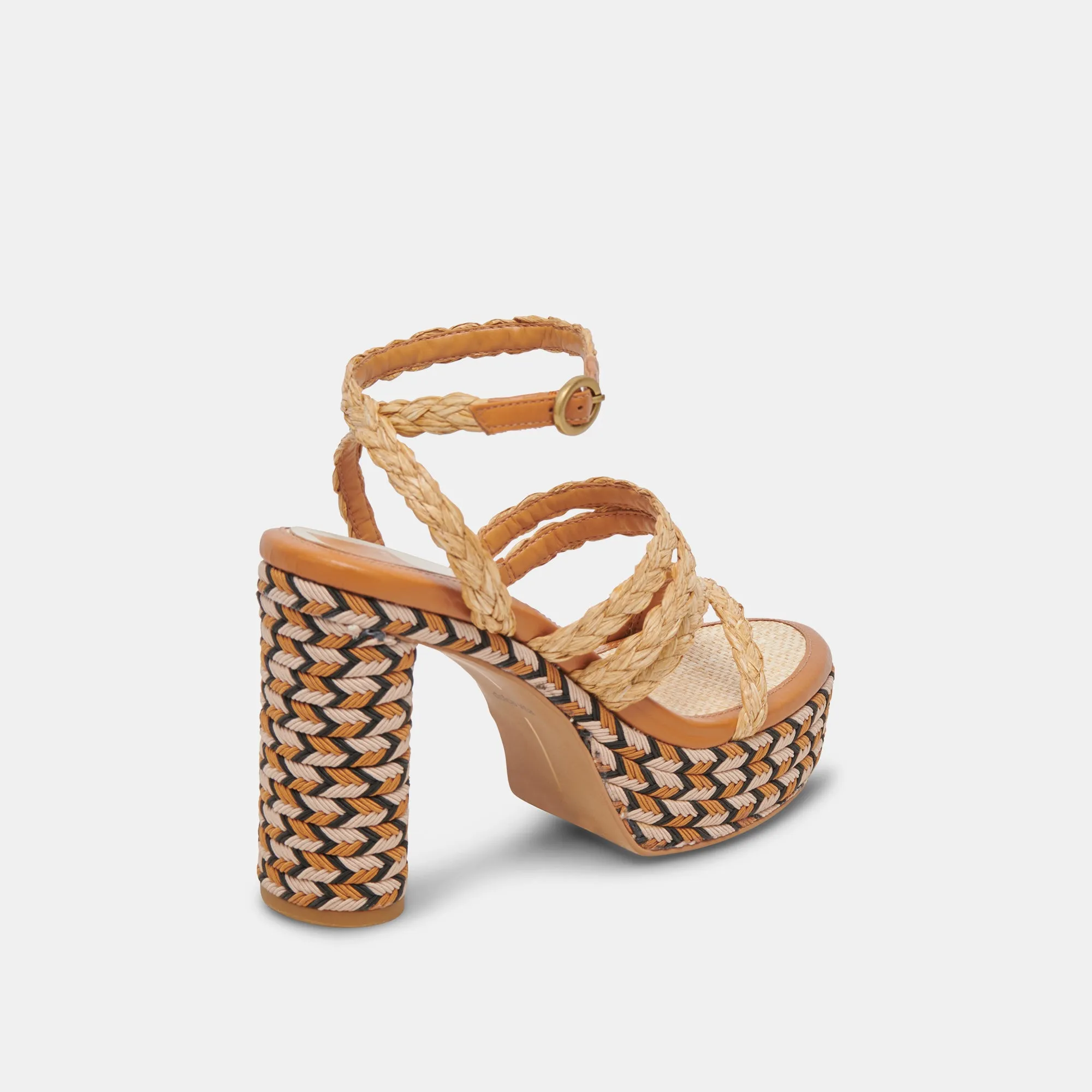 CATINA HEELS TAN RAFFIA