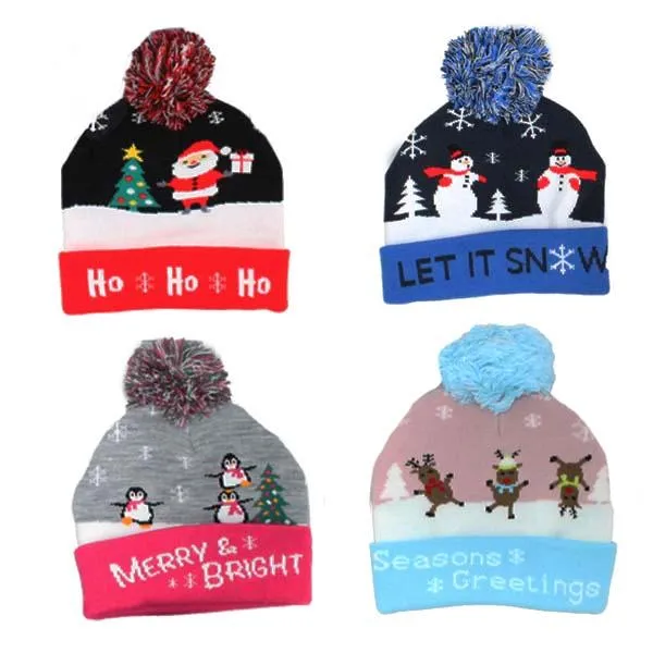 Children's Holiday Hat Pom Pom Hats