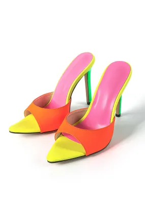 Color Block Pointed Toe High Heels