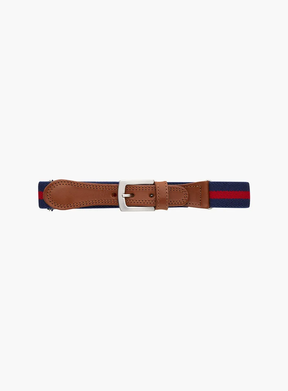 Elasticated Belt in Navy/Red Stripe