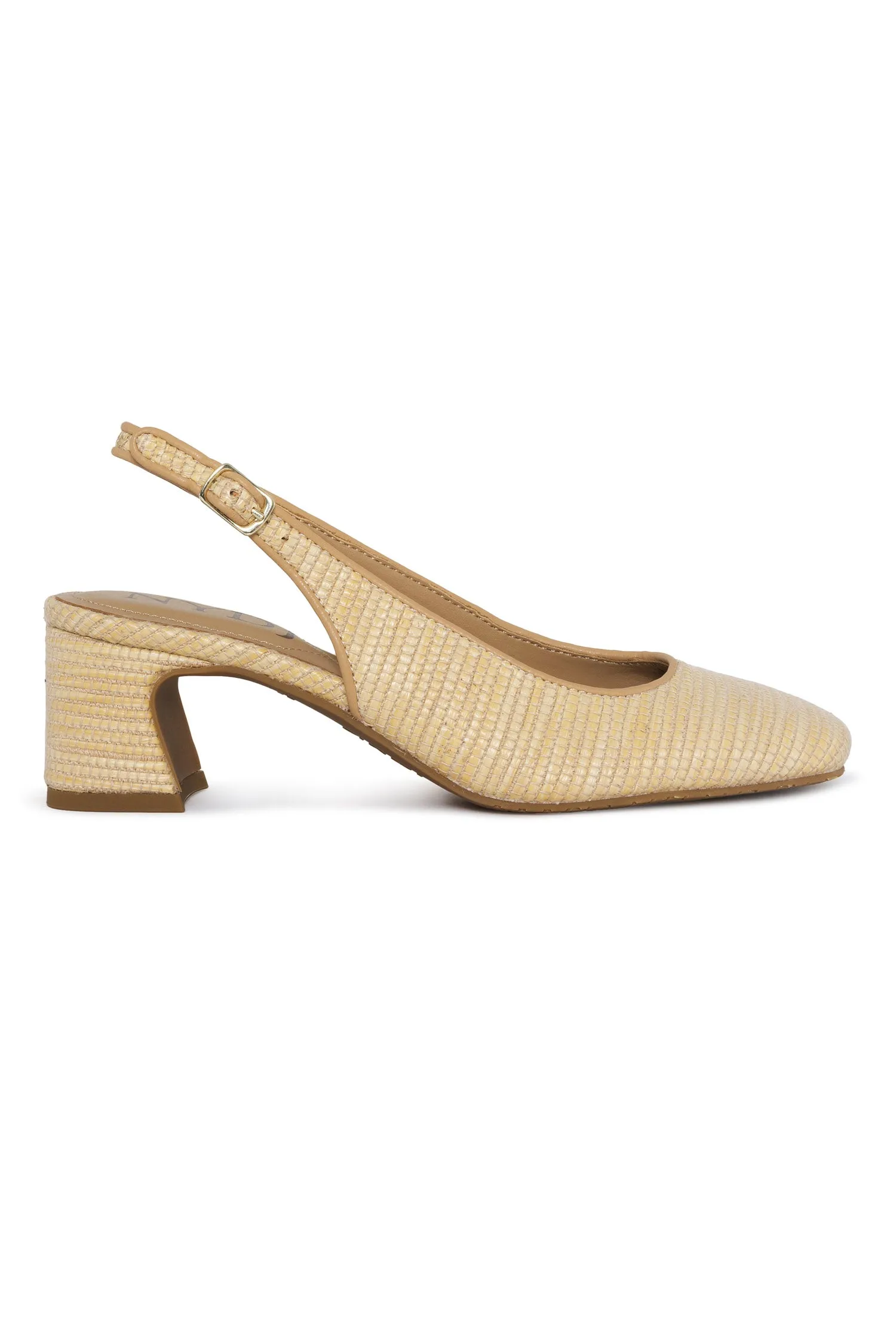 Faelynn Slingback Heels - Natural