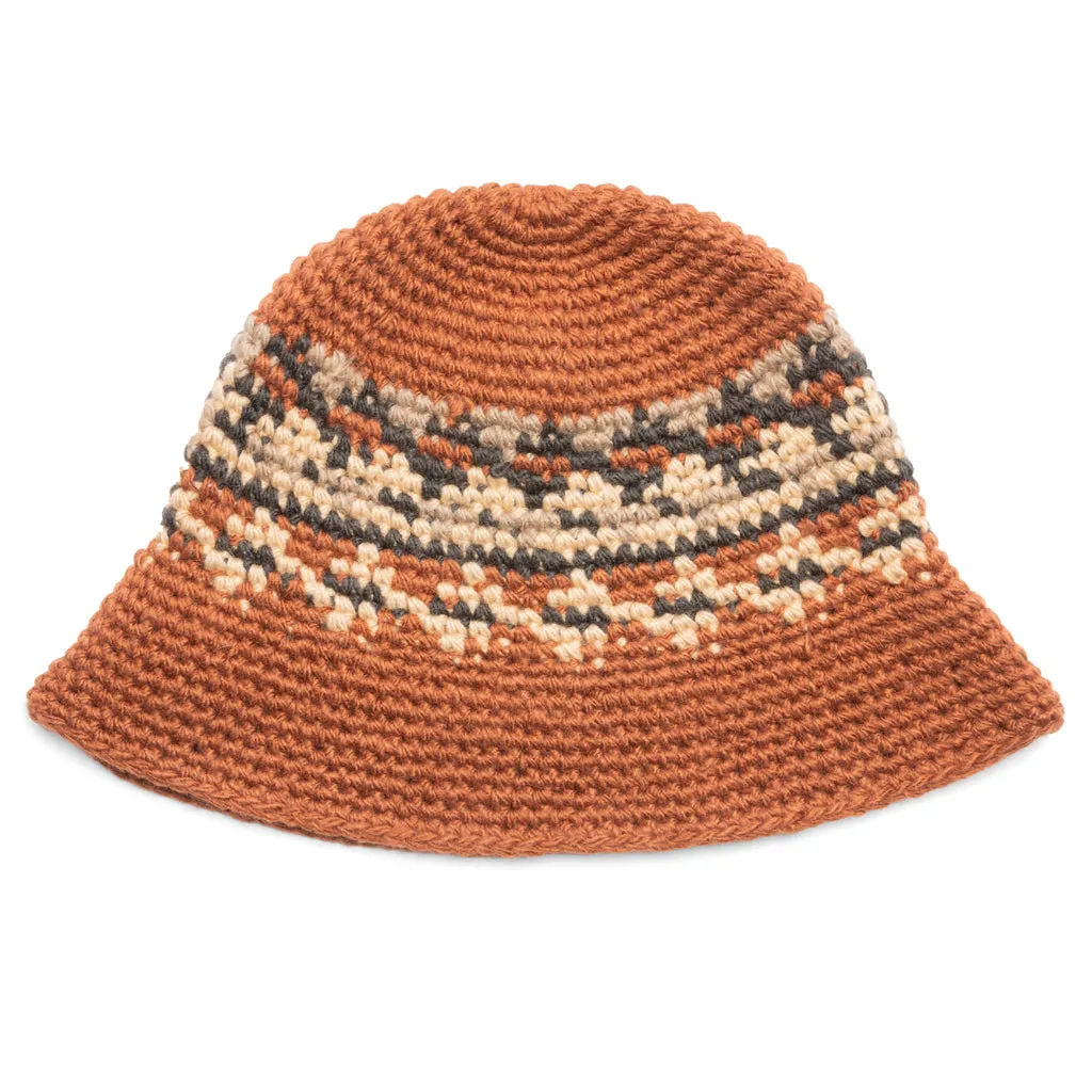 Fairisle Bucket Hat - Brown