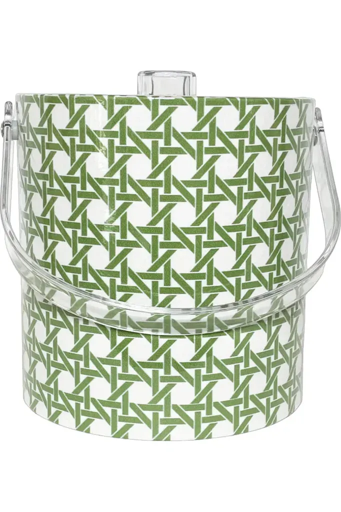 Fern Green Cane Ice Bucket