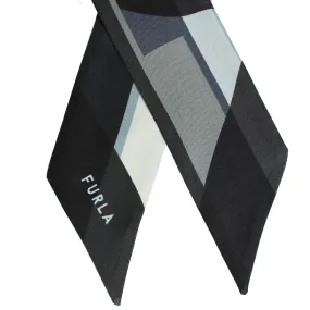 Furla Bandeau Gray Design Small Silk Scarf Metropolis SALE