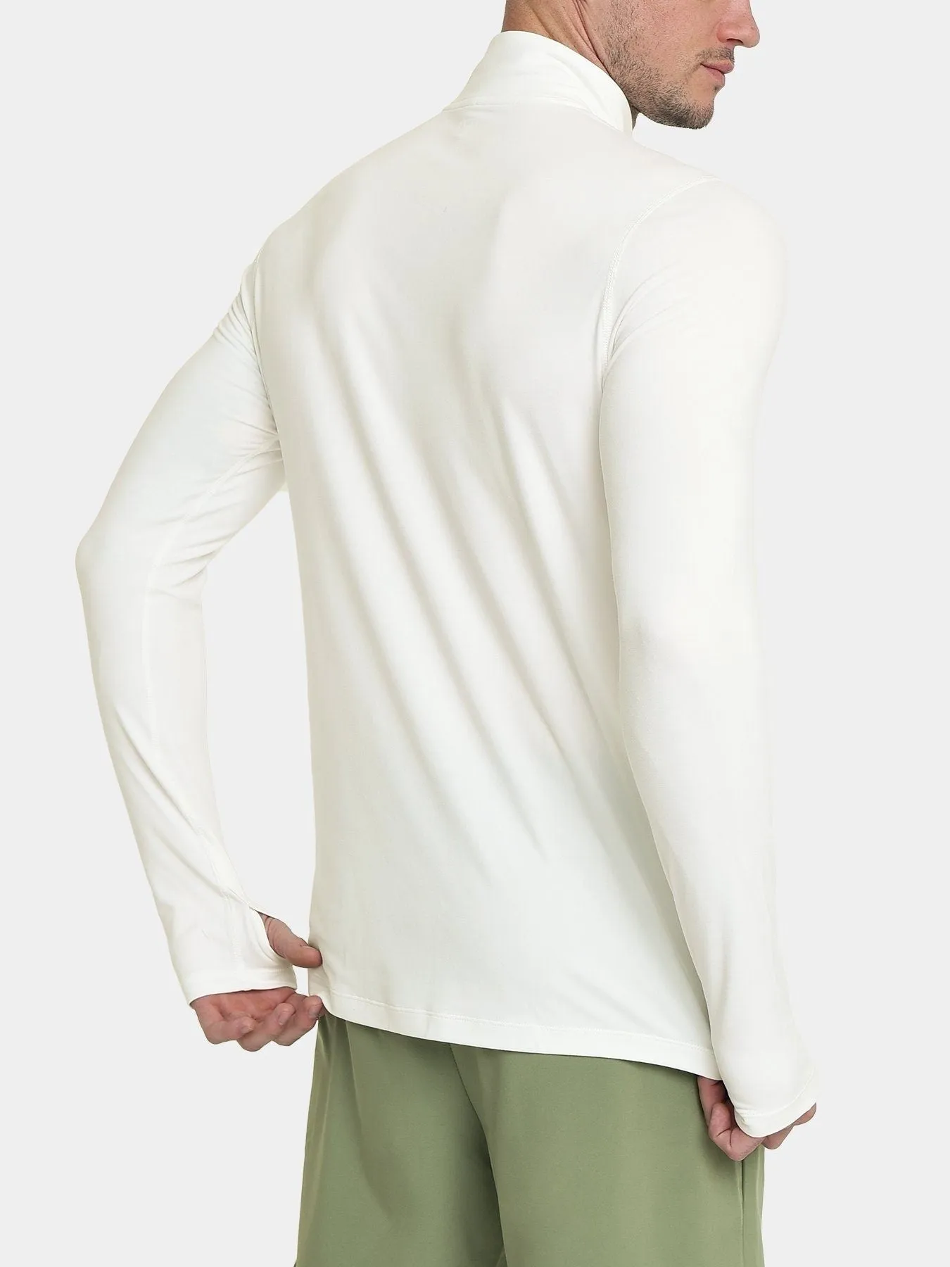 Fusion Half Zip Running Top For Men With Thumbholes & Chest Zip Pocket