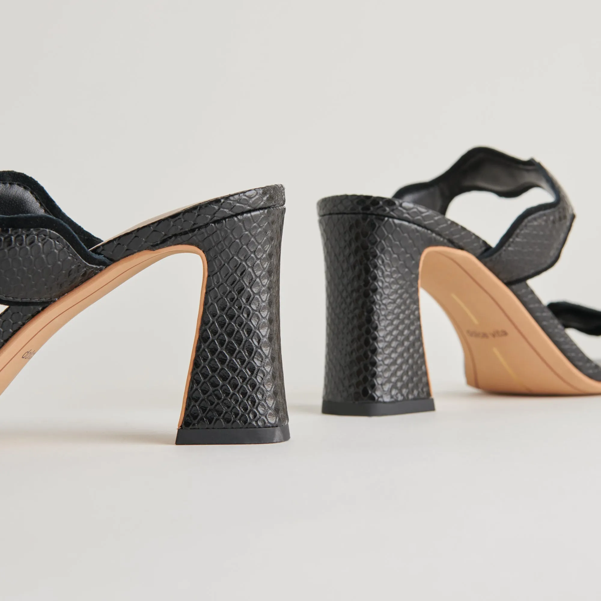 ILVA HEELS ONYX EMBOSSED LEATHER