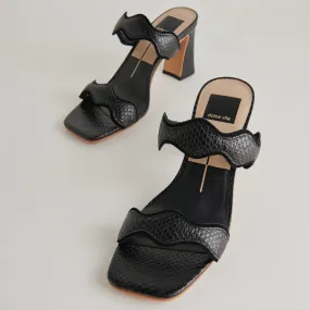 ILVA HEELS ONYX EMBOSSED LEATHER