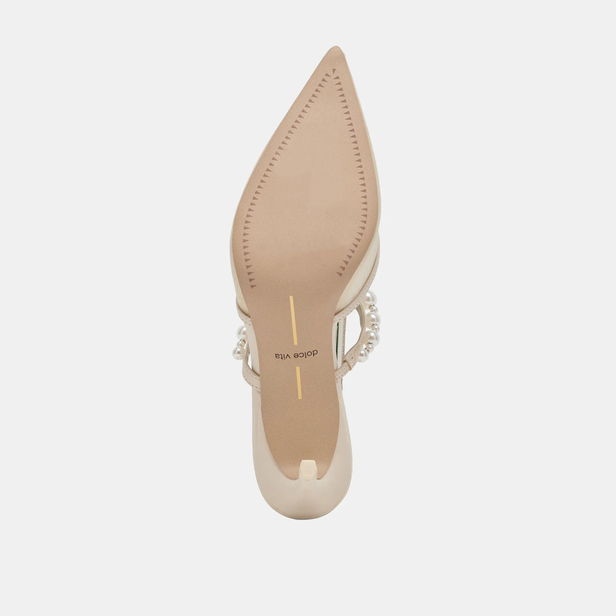 KAYSIE PEARL HEELS IVORY MESH