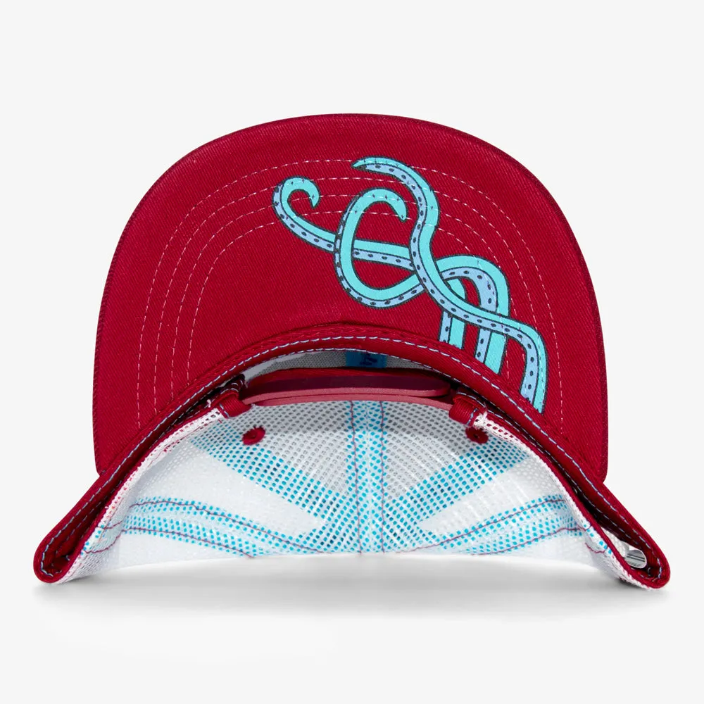 Kids Octopus Flatbill Snapback Hat