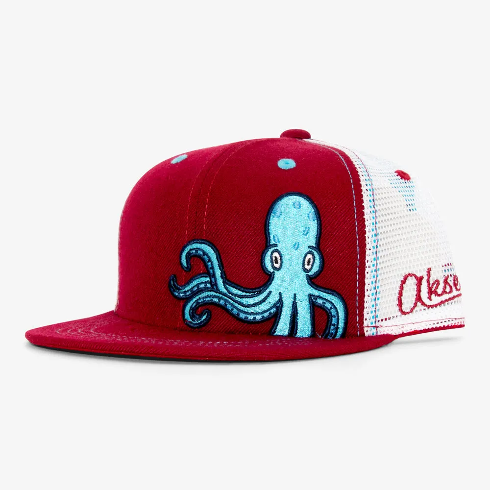 Kids Octopus Flatbill Snapback Hat