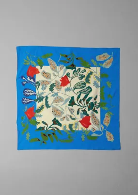 Large Foliage Print Bandana | Putty/Cornflower