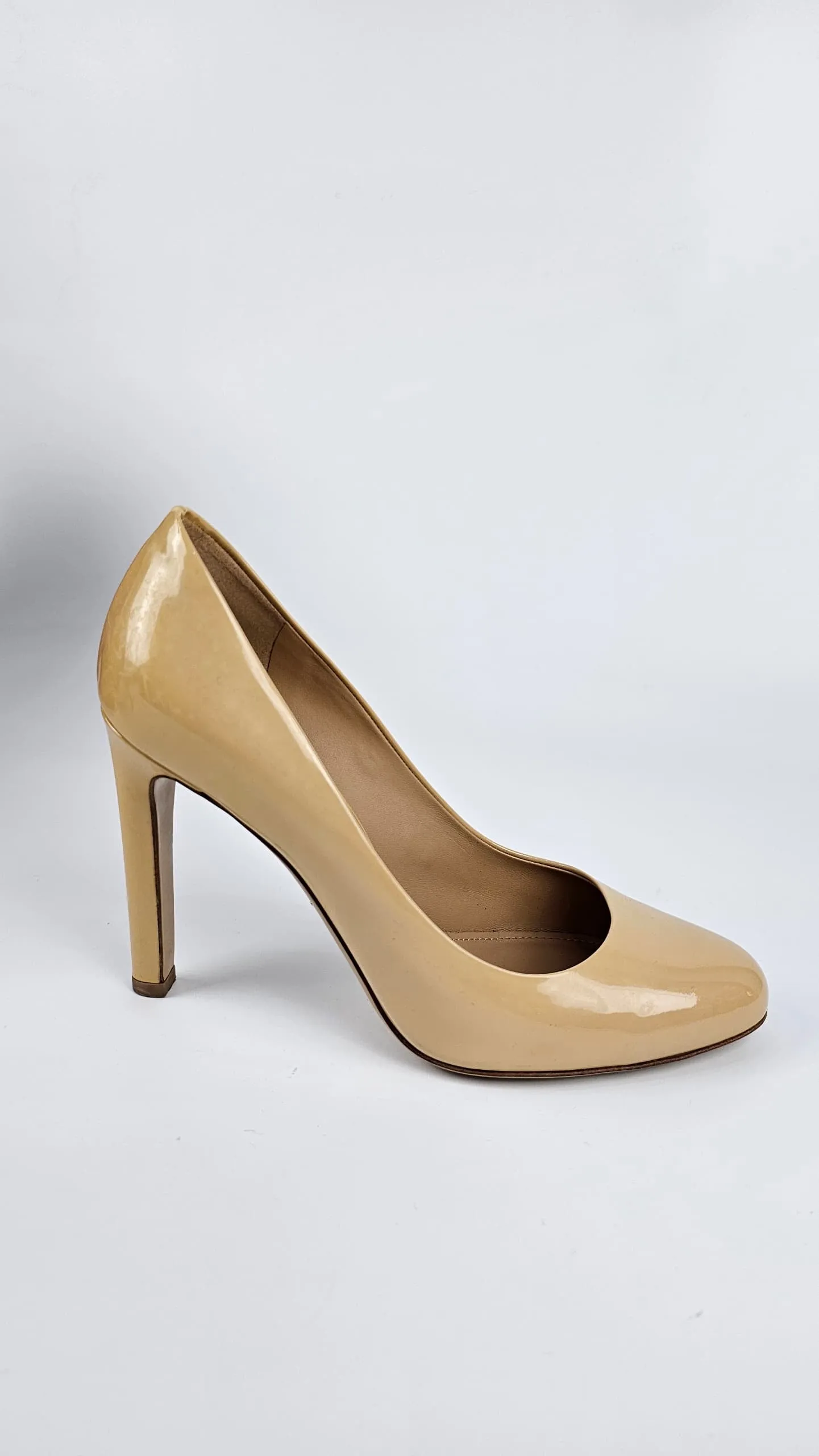 Leo 100 Beige Patent Heels