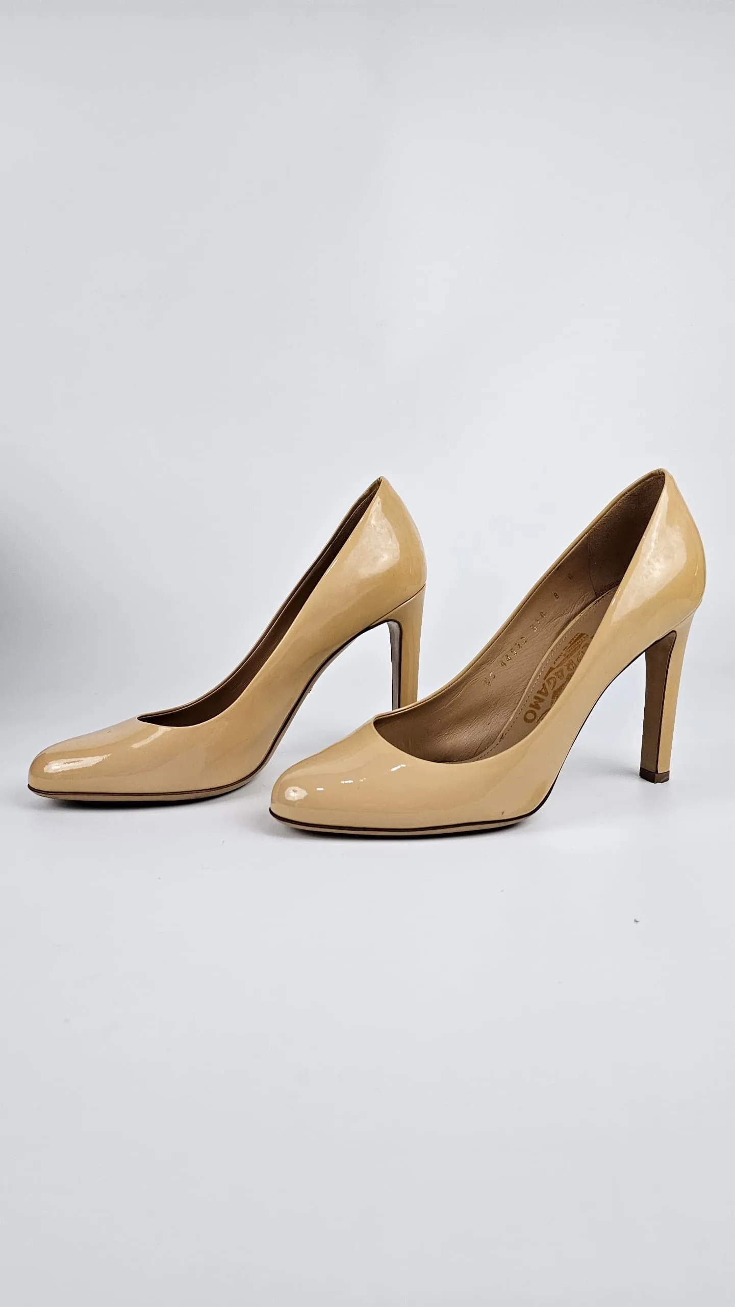 Leo 100 Beige Patent Heels