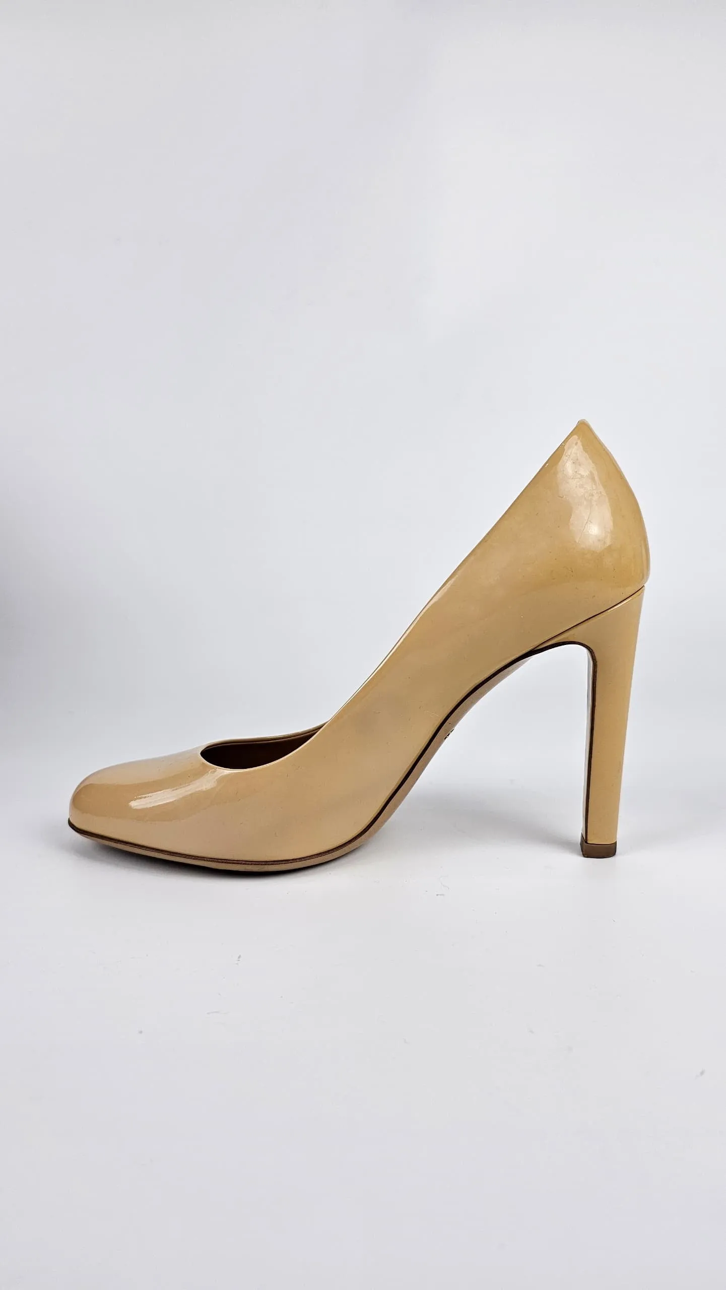 Leo 100 Beige Patent Heels