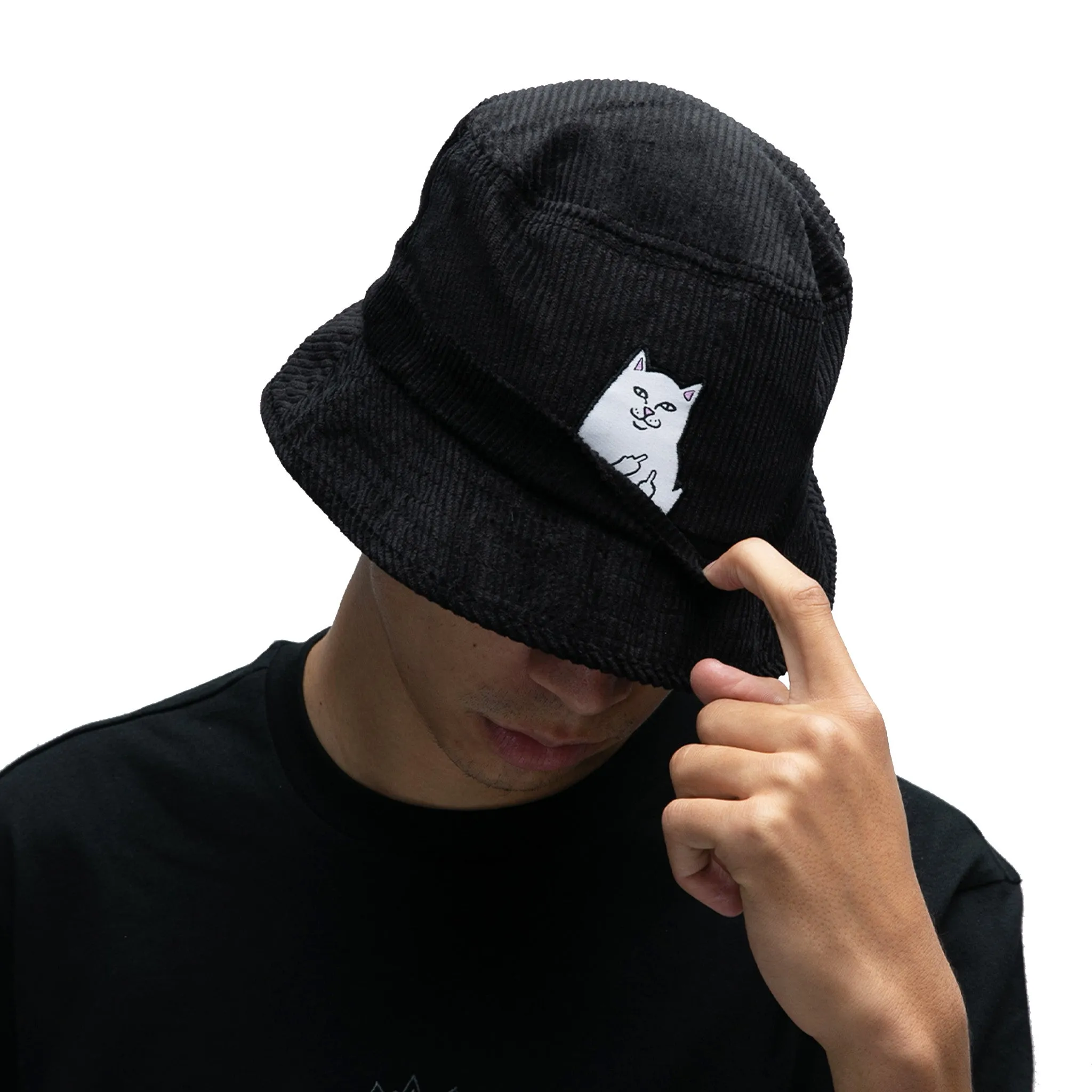 Lord Nermal Corduroy Bucket Hat (Black)