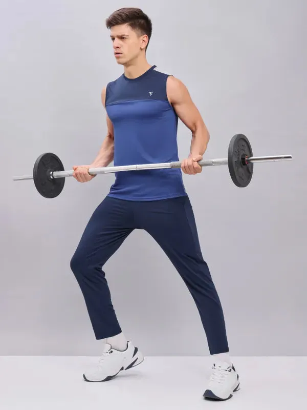 Men Colorblock Slim Fit Crew Neck Innerwear Vest with TECHNO COOL 