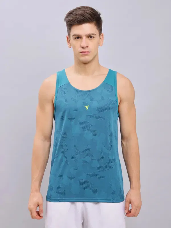 Men Colorblock Slim Fit Crew Neck Innerwear Vest with VENTMESH