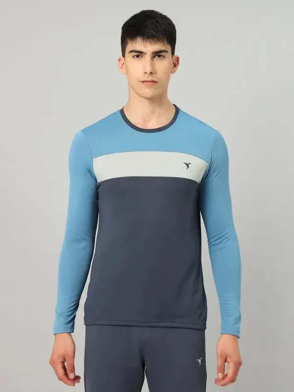 Men Colorblock Slim Fit Crew Neck T-shirt with MATPIQ