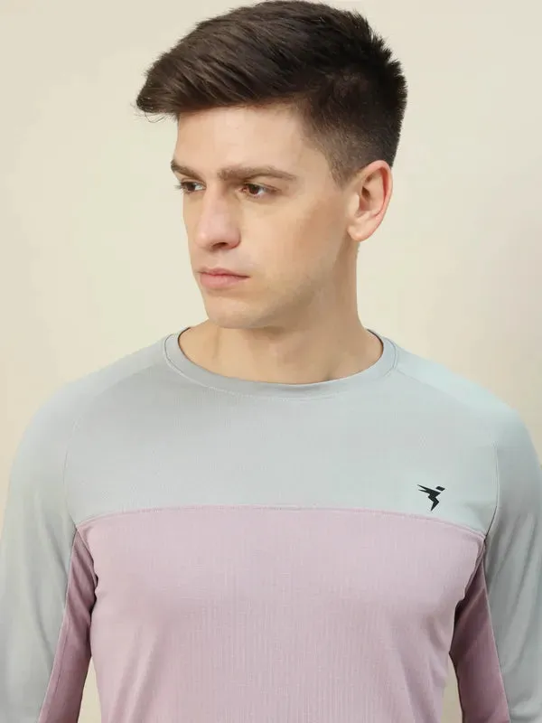 Men Colorblock Slim Fit Crew Neck T-shirt with TECHNO COOL 