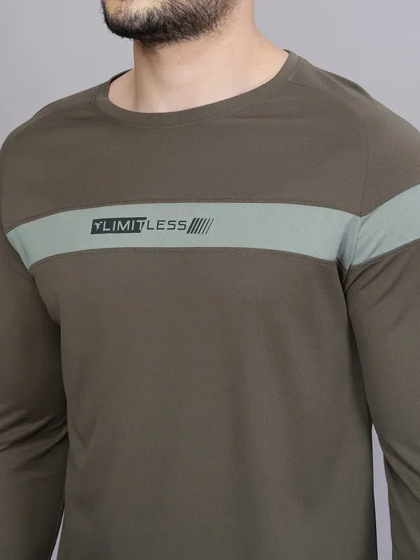 Men Colorblock Slim Fit Crew Neck T-shirt with TECHNO COOL 