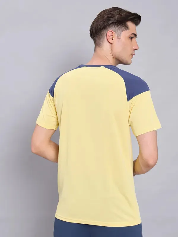 Men Colorblock Slim Fit Crew Neck T-shirt with TECHNO COOL 