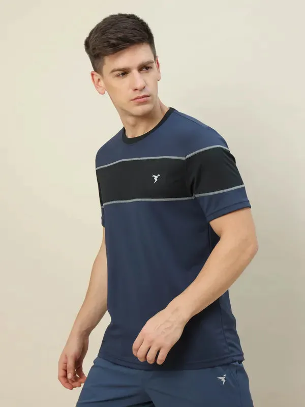 Men Colorblock Slim Fit Crew Neck T-shirt with TECHNO COOL 