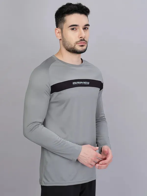 Men Colorblock Slim Fit Crew Neck T-shirt with TECHNO COOL 