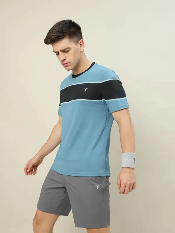 Men Colorblock Slim Fit Crew Neck T-shirt with TECHNO COOL 