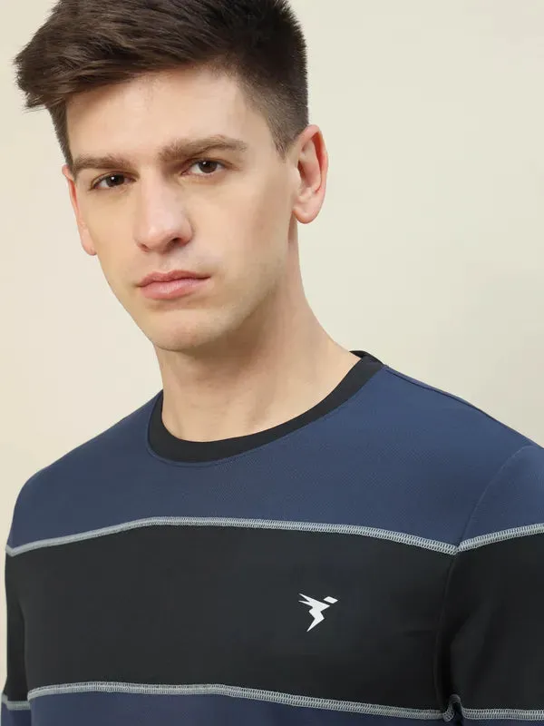 Men Colorblock Slim Fit Crew Neck T-shirt with TECHNO COOL 