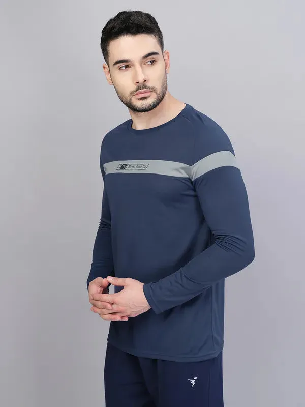 Men Colorblock Slim Fit Crew Neck T-shirt with TECHNO COOL 