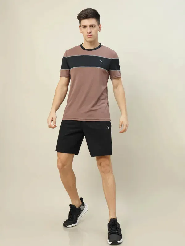 Men Colorblock Slim Fit Crew Neck T-shirt with TECHNO COOL 